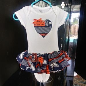 Organic Cotton Broncos Tutu Onsie
